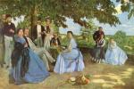 Жан Фредерик Базиль. Семейная встреча. Около 1850. Реализм. Франция. Париж. Лувр